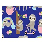 Hand-drawn-cute-sloth-pattern-background Premium Plush Fleece Blanket (Large) 80 x60  Blanket Front