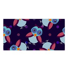 Owl-pattern-background Satin Shawl 45  X 80  by Salman4z