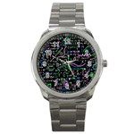 Math-linear-mathematics-education-circle-background Sport Metal Watch Front