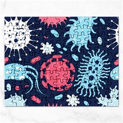Seamless-pattern-microbes-virus-vector-illustration Rectangular Jigsaw Puzzl by Salman4z