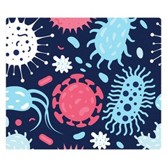 Seamless-pattern-microbes-virus-vector-illustration Premium Plush Fleece Blanket (small) by Salman4z