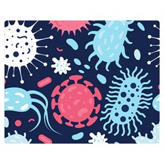Seamless-pattern-microbes-virus-vector-illustration Premium Plush Fleece Blanket (medium) by Salman4z