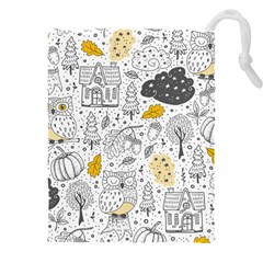 Doodle-seamless-pattern-with-autumn-elements Drawstring Pouch (5xl) by Salman4z