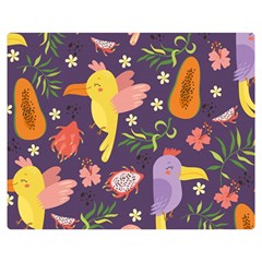 Exotic-seamless-pattern-with-parrots-fruits Premium Plush Fleece Blanket (medium) by Salman4z