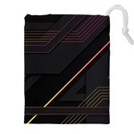 Gradient-geometric-shapes-dark-background Drawstring Pouch (5XL) Front