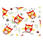 Seamless-pattern-vector-owl-cartoon-with-bugs Two Sides Premium Plush Fleece Blanket (Mini) 35 x27  Blanket Back
