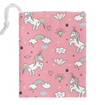 Cute-unicorn-seamless-pattern Drawstring Pouch (5XL) Back