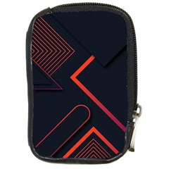 Gradient-geometric-shapes-dark-background-design Compact Camera Leather Case by Salman4z