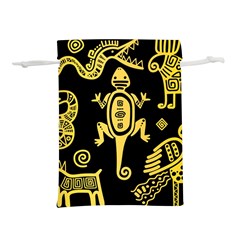 Mexican-culture-golden-tribal-icons Lightweight Drawstring Pouch (s) by Salman4z