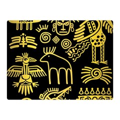Golden-indian-traditional-signs-symbols Two Sides Premium Plush Fleece Blanket (mini) by Salman4z