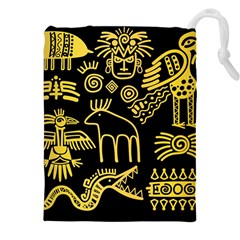 Golden-indian-traditional-signs-symbols Drawstring Pouch (4xl) by Salman4z