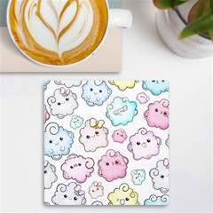 Cute-doodle-cartoon-seamless-pattern Uv Print Square Tile Coaster  by Salman4z