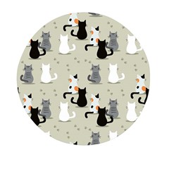 Cute-cat-seamless-pattern Mini Round Pill Box by Salman4z