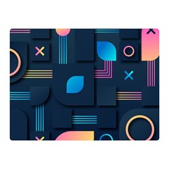 Gradient Geometric Shapes Dark Background Two Sides Premium Plush Fleece Blanket (mini) by Salman4z