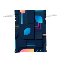 Gradient Geometric Shapes Dark Background Lightweight Drawstring Pouch (m) by Salman4z