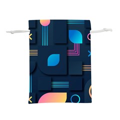 Gradient Geometric Shapes Dark Background Lightweight Drawstring Pouch (l) by Salman4z