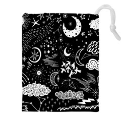 Vector-set-sketch-drawn-with-space Drawstring Pouch (5xl) by Salman4z