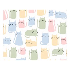 Cute-cat-colorful-cartoon-doodle-seamless-pattern Premium Plush Fleece Blanket (large) by Salman4z