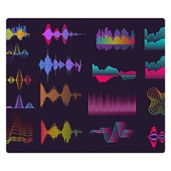 Colorful-sound-wave-set Two Sides Premium Plush Fleece Blanket (small) by Salman4z