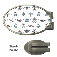 Insects-icons-square-seamless-pattern Money Clips (oval)  by Salman4z