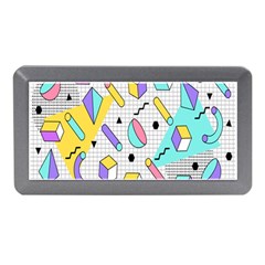 Tridimensional-pastel-shapes-background-memphis-style Memory Card Reader (mini) by Salman4z