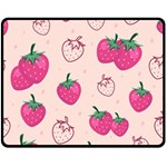 Seamless-strawberry-fruit-pattern-background Two Sides Fleece Blanket (Medium) 58.8 x47.4  Blanket Front