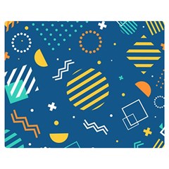 Flat-design-geometric-shapes-background Two Sides Premium Plush Fleece Blanket (medium) by Salman4z
