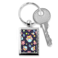 Owl-stars-pattern-background Key Chain (rectangle) by Salman4z