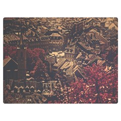 Vintage Cityscape City Retro Old Premium Plush Fleece Blanket (extra Small) by Salman4z