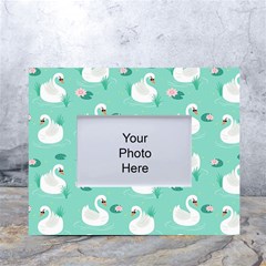 Elegant Swan Seamless Pattern White Tabletop Photo Frame 4 x6  by pakminggu