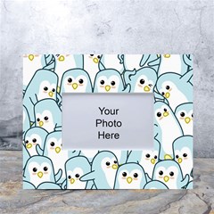 Penguins Pattern White Tabletop Photo Frame 4 x6  by pakminggu