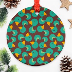 Vector Illustration Seamless Pattern With Cartoon Duck Ornament (round) by pakminggu