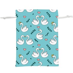 Elegant Swan Pattern Design Lightweight Drawstring Pouch (xl) by pakminggu