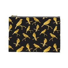 Background With Golden Birds Cosmetic Bag (large) by pakminggu
