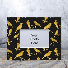 Background With Golden Birds White Tabletop Photo Frame 4 x6  by pakminggu