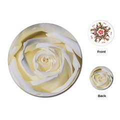 White Roses Flowers Plant Romance Blossom Bloom Nature Flora Petals Playing Cards Single Design (round) by pakminggu