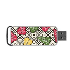 Leaves Foliage Batik Seamless Portable Usb Flash (one Side) by pakminggu