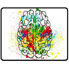 Brain Mind Psychology Idea Hearts Two Sides Fleece Blanket (medium) by pakminggu