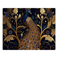 Peacock Plumage Bird  Pattern Graceful Two Sides Premium Plush Fleece Blanket (large) by pakminggu