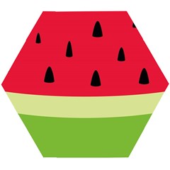 Watermelon Fruit Food Healthy Vitamins Nutrition Wooden Puzzle Hexagon by pakminggu