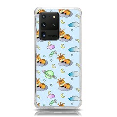 Pattern Giraffe Animal Seamless Scrapbooking Blue Samsung Galaxy S20 Ultra 6 9 Inch Tpu Uv Case by pakminggu