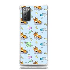 Pattern Giraffe Animal Seamless Scrapbooking Blue Samsung Galaxy Note 20 Tpu Uv Case by pakminggu