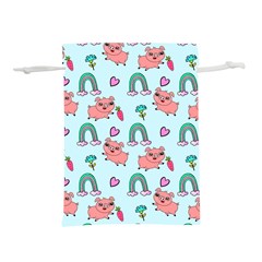 Pigs Pattern Art Design Drawing Sketch Wallpaper Lightweight Drawstring Pouch (l) by pakminggu