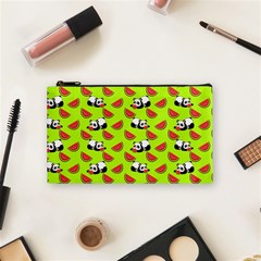 Watermelon Panda Background Wallpaper Cosmetic Bag (small) by pakminggu