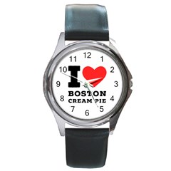 I Love Boston Cream Pie Round Metal Watch by ilovewhateva