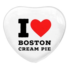 I Love Boston Cream Pie Heart Glass Fridge Magnet (4 Pack) by ilovewhateva