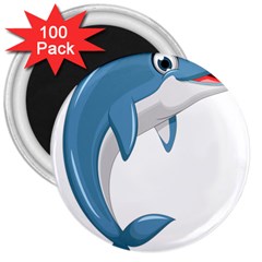 Blue Dolphin 3  Magnets (100 Pack) by pakminggu