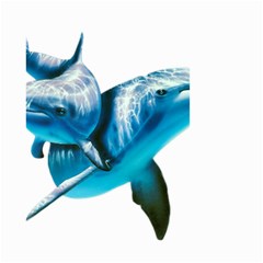 Two Dolphins Art Atlantic Dolphin Painting Animal Marine Mammal Small Garden Flag (two Sides) by pakminggu