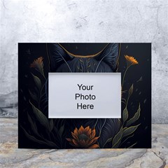 Art Cat Drawing Mammal Animal Feline White Tabletop Photo Frame 4 x6  by pakminggu