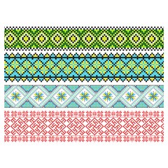 Ukraine Ornament Pattern Symbolism Geometric Premium Plush Fleece Blanket (extra Small) by pakminggu